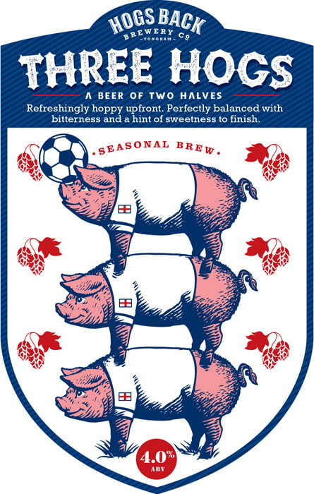 Hogs Back Brewery Three Hogs 'A beer of two halves' launched to support England's Euro 2016 campaign
