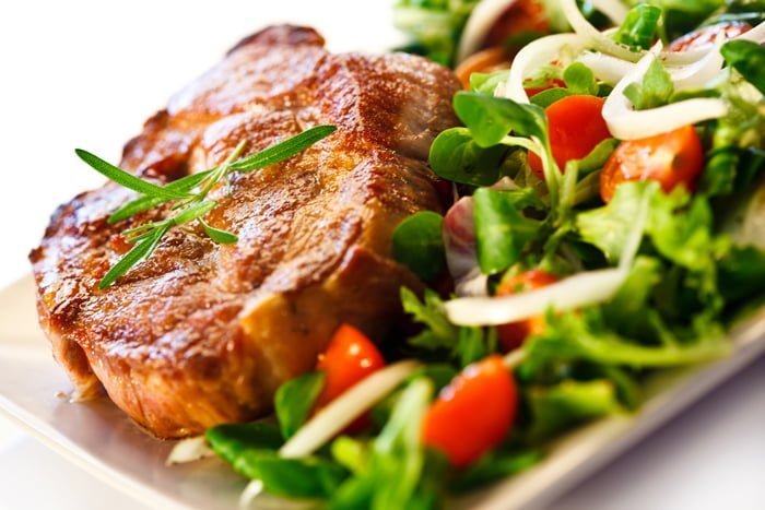 Steak and salad
