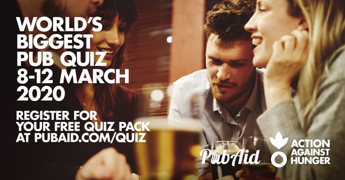More than 1,000 pubs have signed up to the World’s Biggest Pub Quiz, running from 8-12 March,