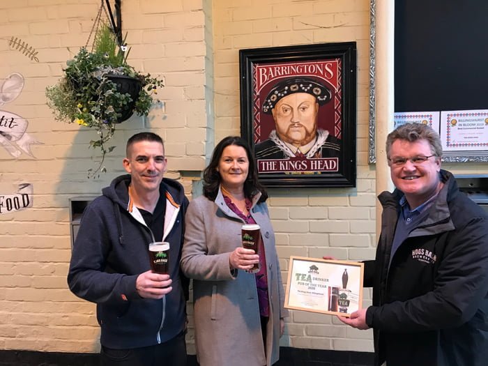Hogs Back Brewery has named The Kings Head in Billingshurst, West Sussex, as the ‘TEA Drinkers’ Pub of the Year 2020’