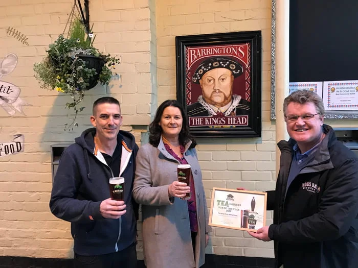 Hogs Back Brewery has named The Kings Head in Billingshurst, West Sussex, as the ‘TEA Drinkers’ Pub of the Year 2020’