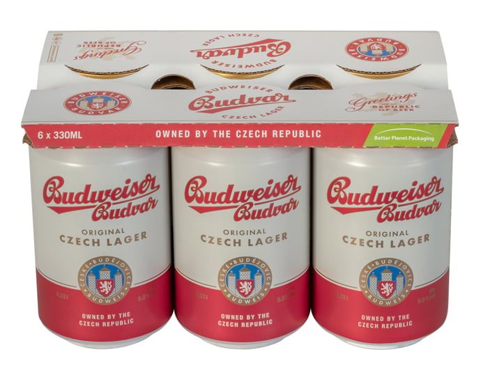 Budweiser Budvar UK is trialling Smurfit Kappa's TopClip, a newly-designed cardboard beer can packaging solution