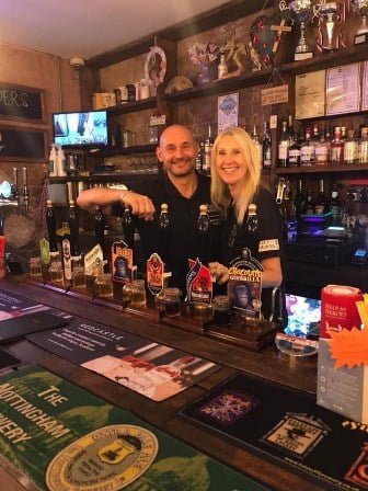 David & Kathryn Boam of the Dog & Parrot in Eastwood, near Nottingham
