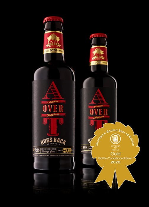 Surrey based Hogs Back Brewery is celebrating after its A over T beer was crowned CAMRA Champion Bottled Beer of Britain 2020.