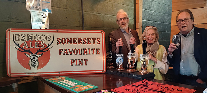 Exmoor Brewery new branding pouring first pint May 26