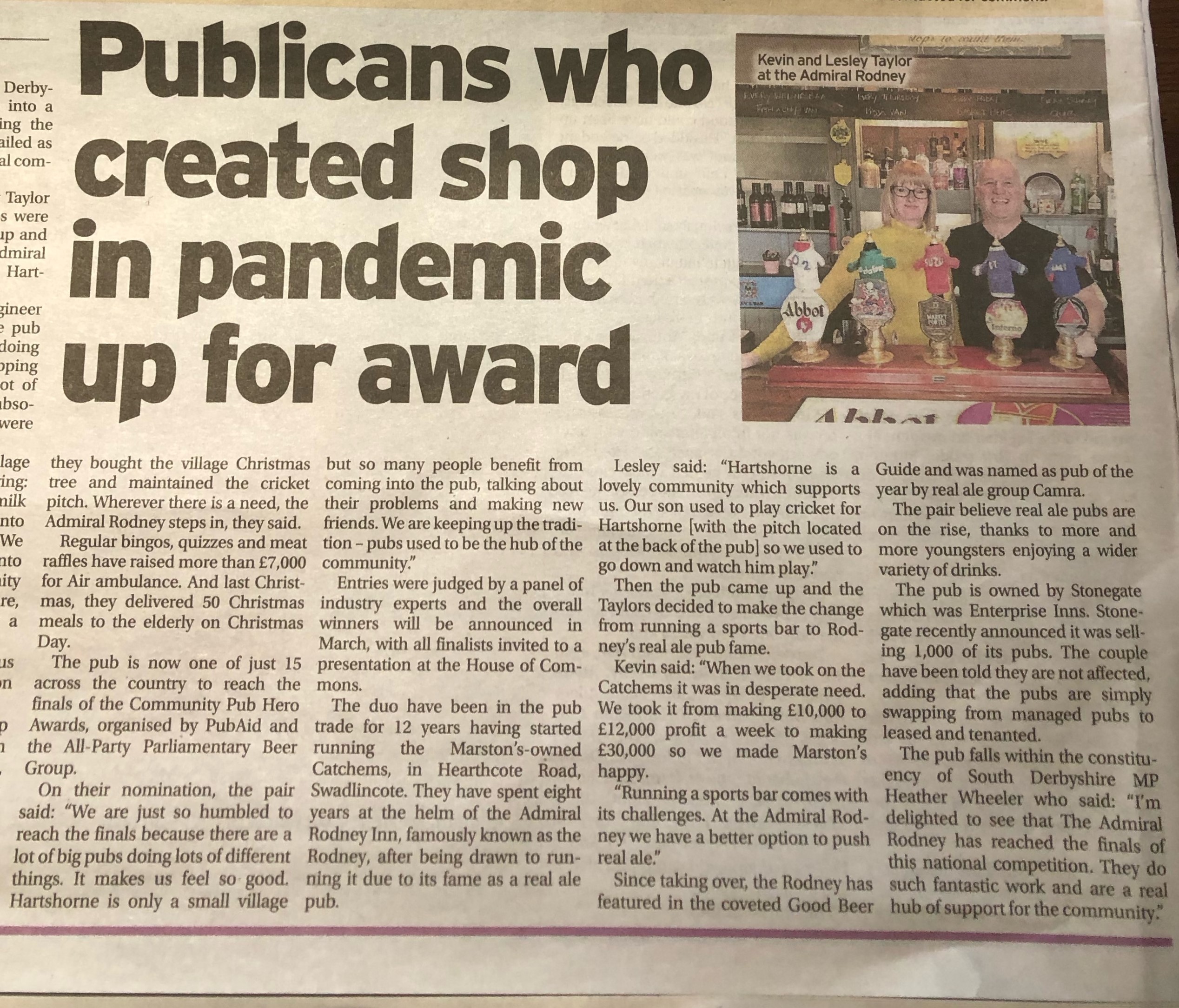 Burton Mail Community Pub Heroes