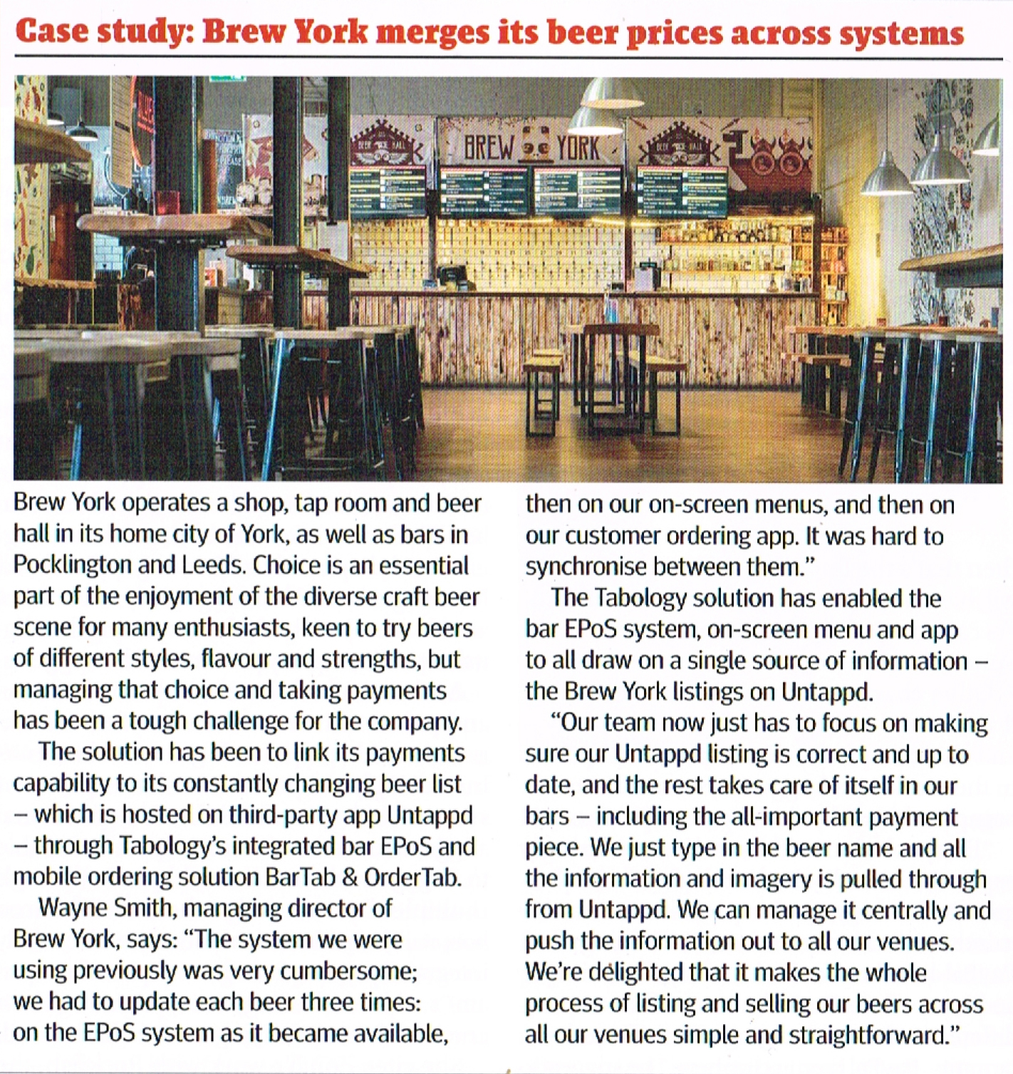 Tabology clip from The Caterer