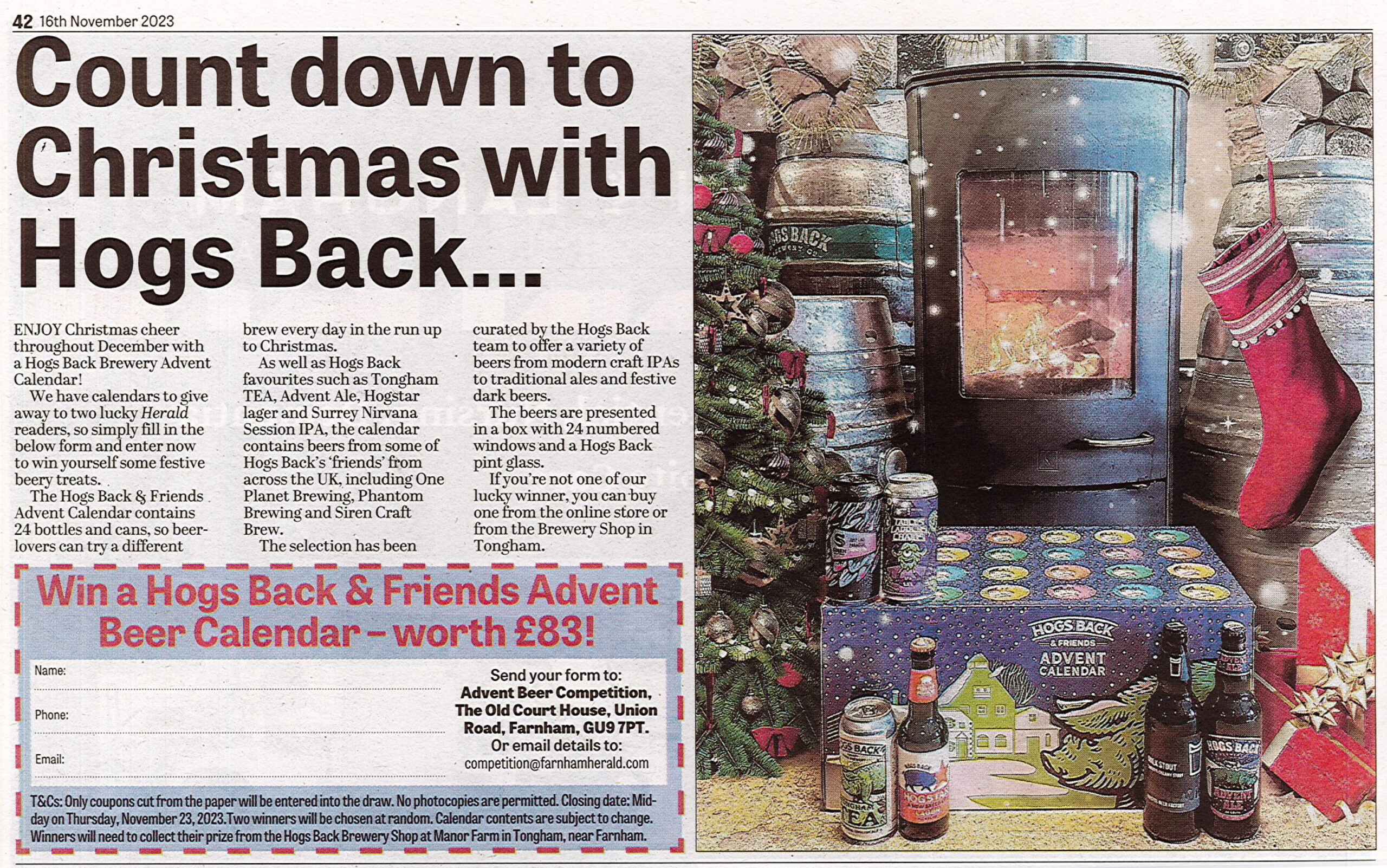 Hogs Back Advent Giveaway Farnham Herald